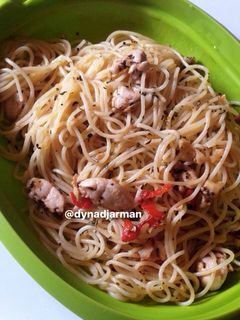 Foto resep Spaghetti aglio olio chicken