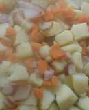 Ensalada de papa, zanahoria y rábano