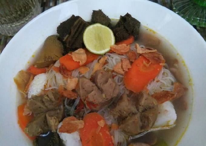 Resep: Sup Bakso Babat Pedas Irit Anti Gagal