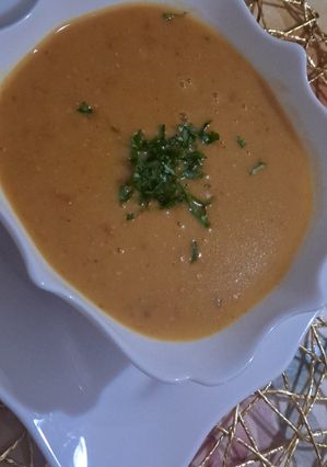 A picture of Red Lentil Soup with Dried Mint – Exceptionally Delicious.