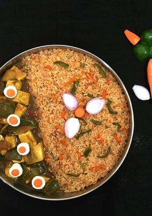 A picture of Schezwan Rice.