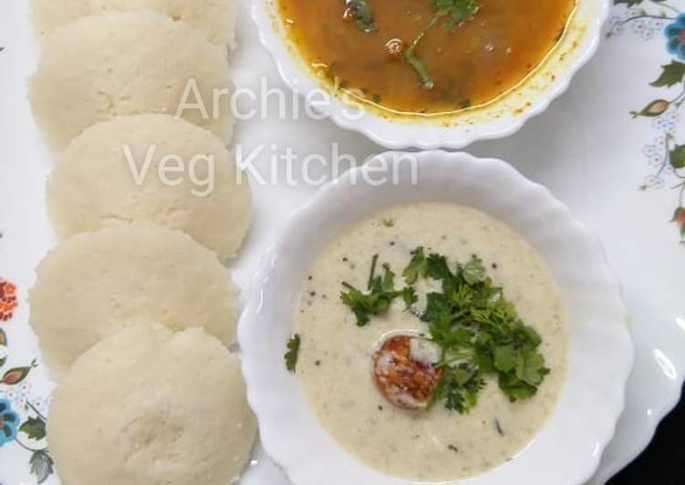 Wednesday Fresh Idli sambhar chutney