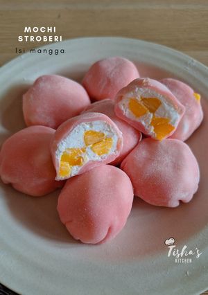 Foto resep 369. Mochi stroberi isi mangga