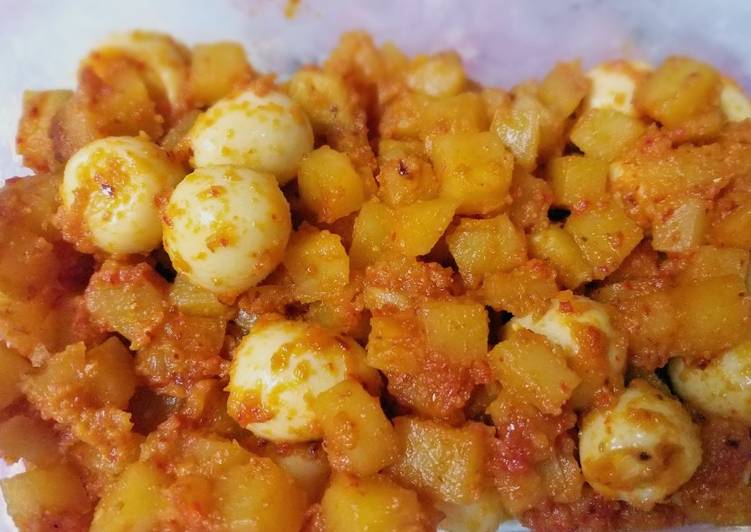 Resep Kentang telur puyuh balado Anti Gagal