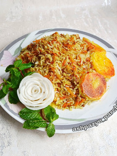 عکسی از دستور پلو شلغم و هویج 🌸 شلغم پلو