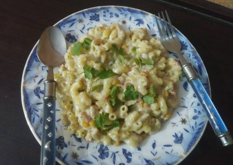 Recipe of Jamie Oliver Macroni pasta in white sauce