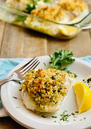 A picture of Baked Cod with Crispy Garlic Herb Panko.