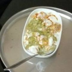 A picture of Dahi vada.
