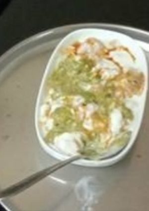A picture of Dahi vada.