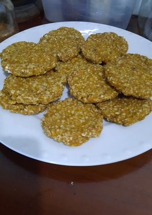Una foto de Galletitas para bebes 6+ blw calabaza, banana y avena