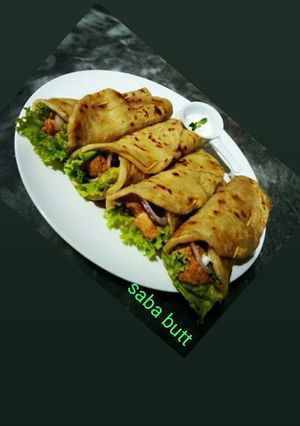 A picture of KFC (zing'ratha) Style Chik'ratha Wraps😋😋😋.