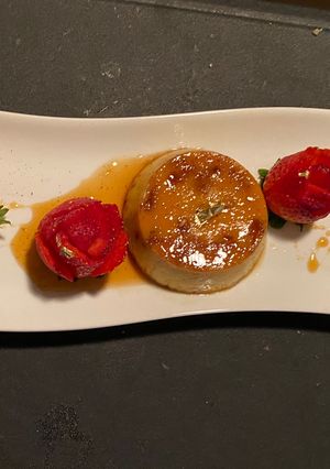 A picture of Salted Caramel Crème Brûlée With Prosciutto.
