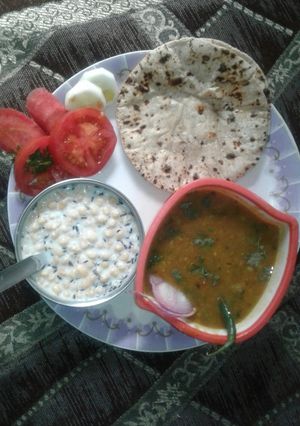A picture of Dhaba style chana urad ki dal.