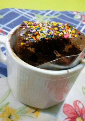 Una foto de Mug Cake de chocolate húmedo