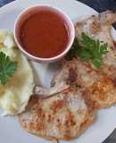 Chuletas de cerdo con salsa de Oporto y naranja