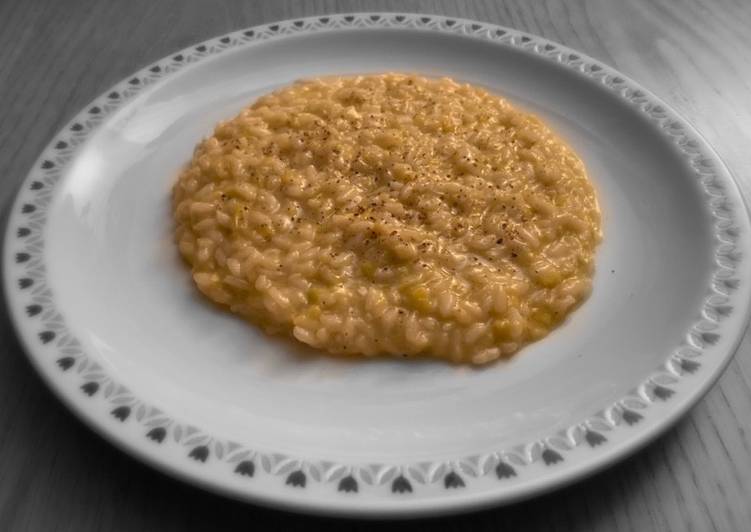 Risotto al porro, pecorino romano e pepe 🧀