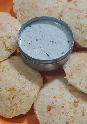 A picture of Orange Carrot Idli.