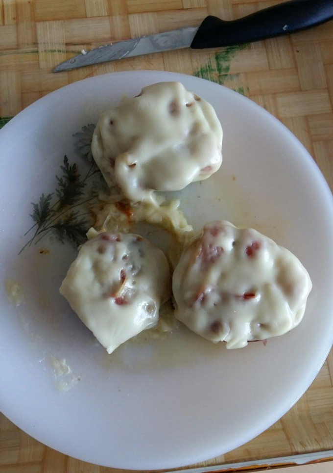 Una foto de Patatas al Microondas con Bacon y Queso de fundir
