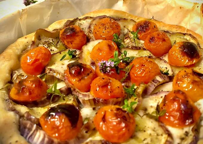 Torta salata melanzane pomodorini e timo