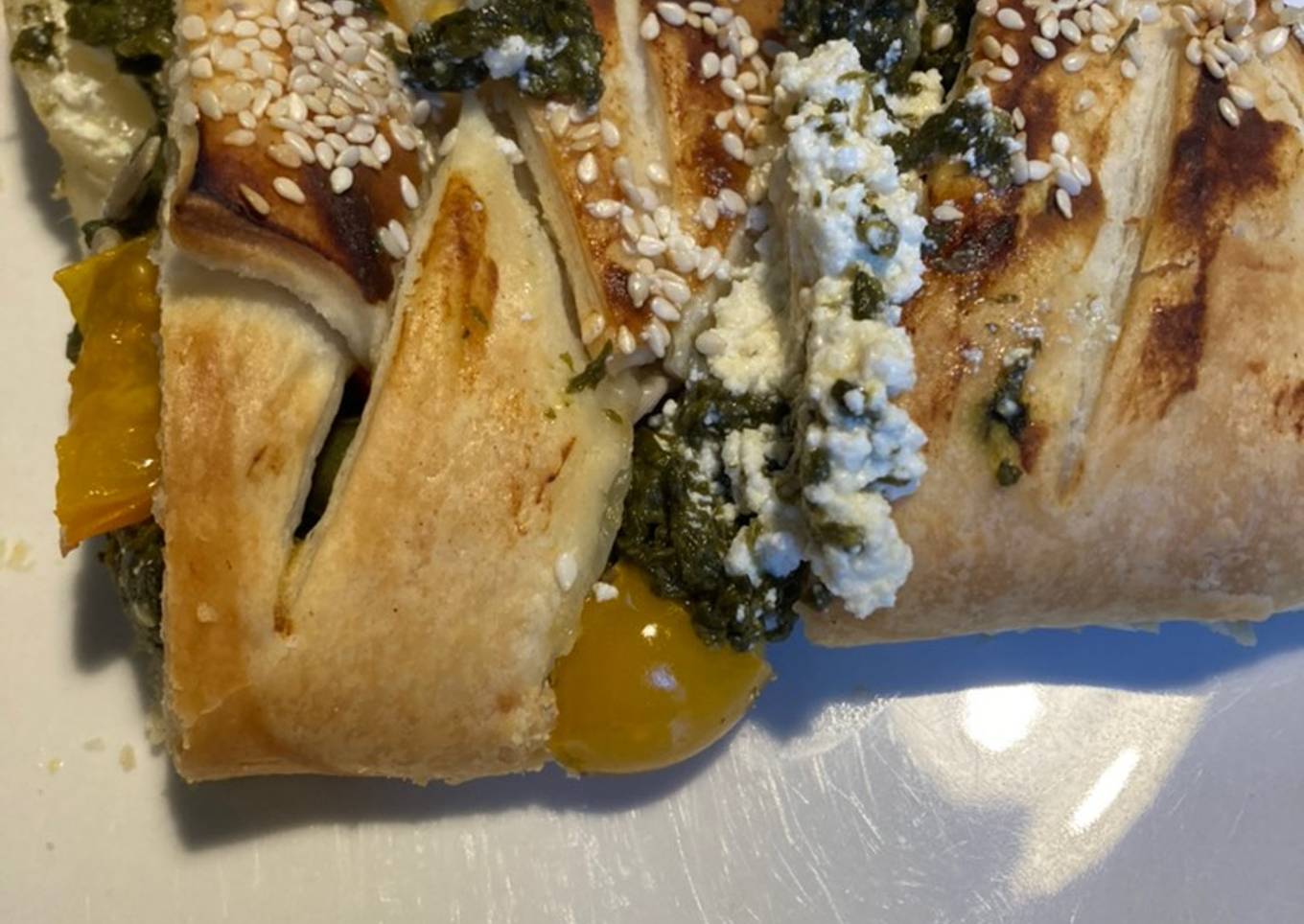 Tresse feuilletée aux épinards