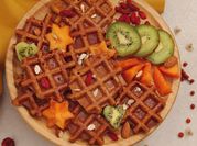 Uma foto de waffle abóbora