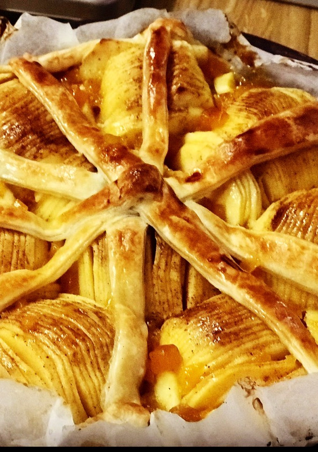 Una foto de Tarta de manzana sin lactosa y baja en azúcar