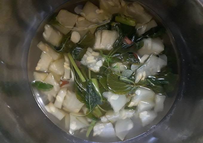 Sayur bayam bening/jangan kunci