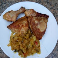 A picture of Grilled chicken marinated with amasi.