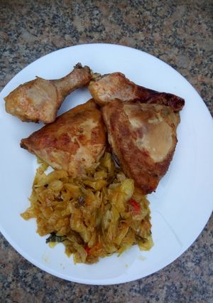 A picture of Grilled chicken marinated with amasi.