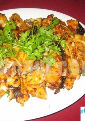 Hình của món Cá lăng nướng muối ớt.
