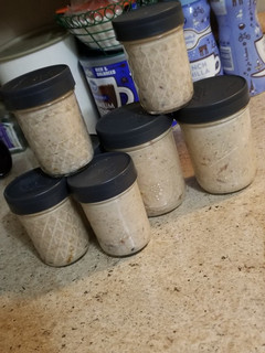 A picture of Blueberry, Pomegranate, Peanut Butter & Plum Jam Overnight Oats.