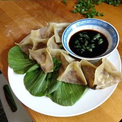 A picture of Pot-stickers (Gyoza).