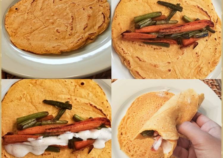 Step-by-Step Guide to Make Ultimate Gluten-free chickpea flour crepe wrapped around veggies