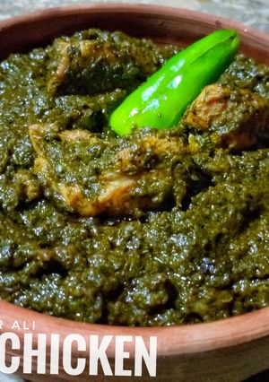 A picture of Palak chicken.