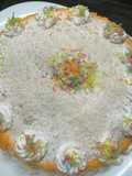 White chocolate drips and Sprinkles for decorating the cake