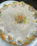 White chocolate drips and Sprinkles for decorating the cake