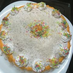 A picture of White chocolate drips and Sprinkles for decorating the cake.