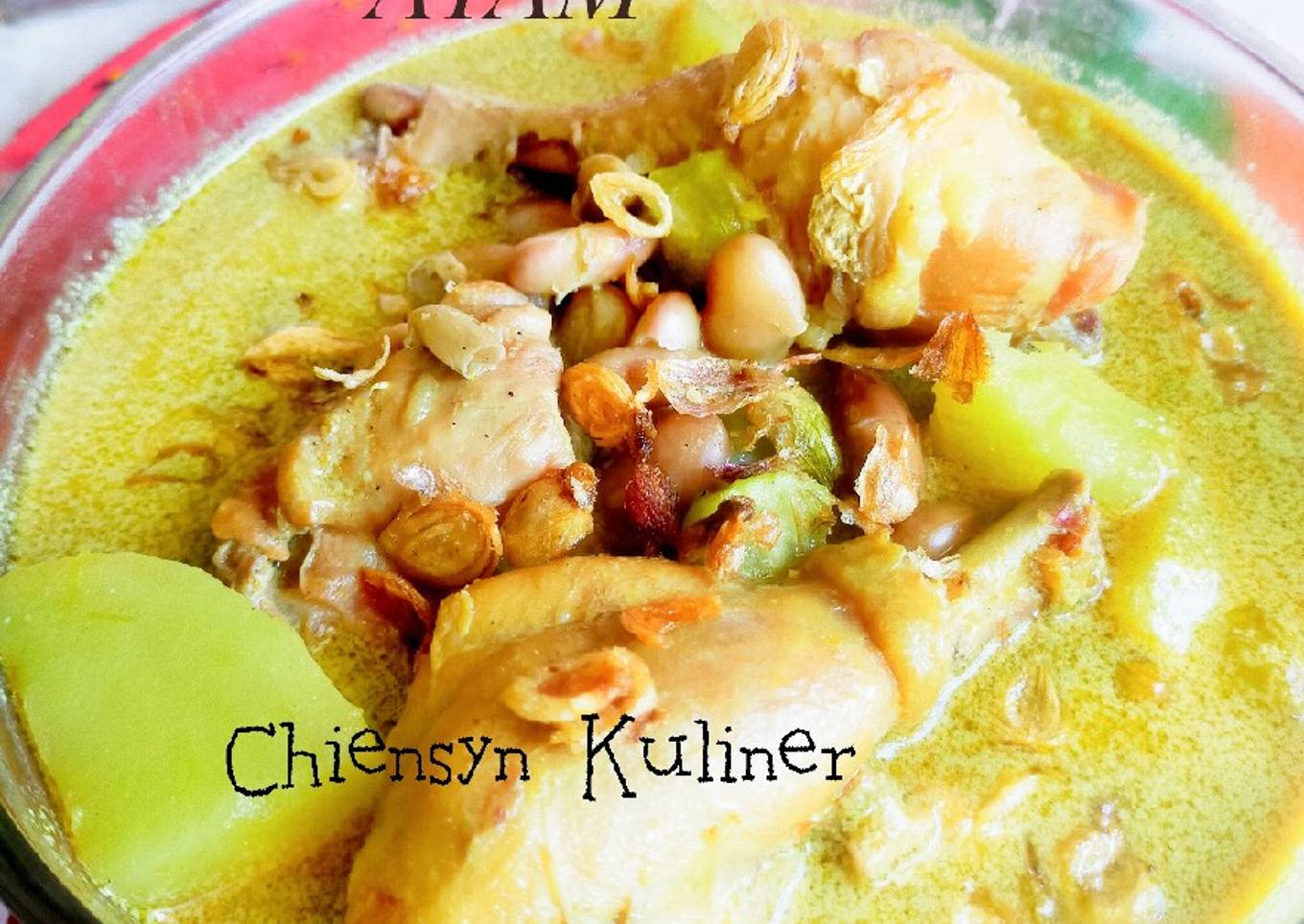 Opor kake (KAcang merah, KEntang AYAM,) ayam
