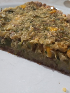 Una foto de Tarta de zapallitos, berenjena y choclo (relleno y masa)