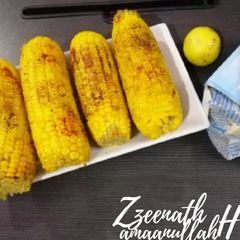 A picture of Masala Corn on the Cob with Chat Masala.