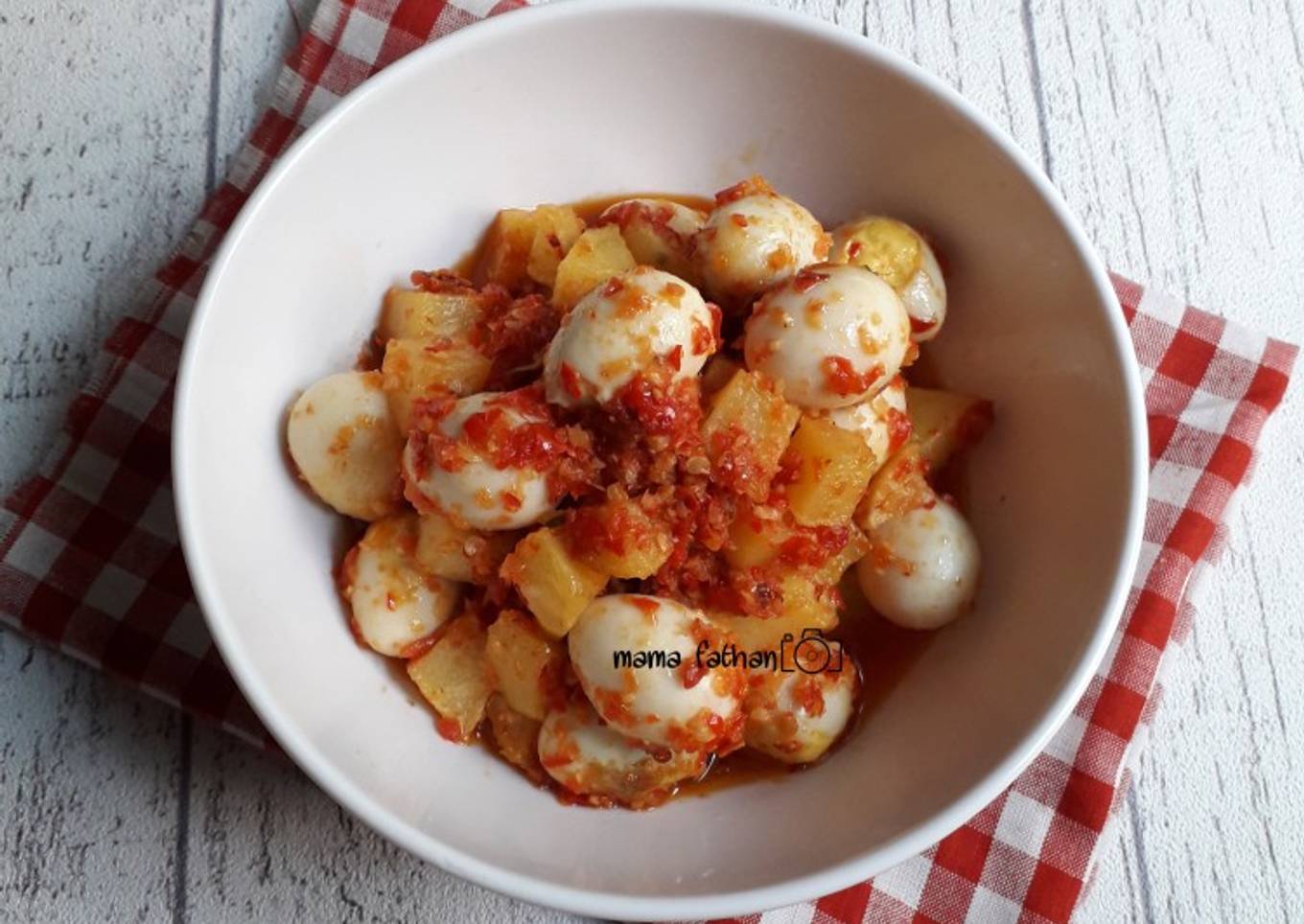 Balado kentang telur puyuh