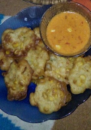 Foto resep Bakwan jagung dan sambel kemiri