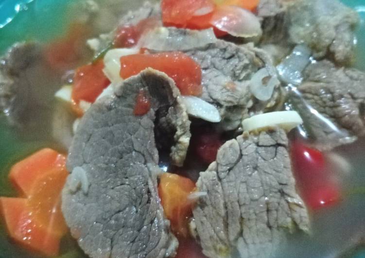 Daging kuah asem pedas gurih tanpa msg