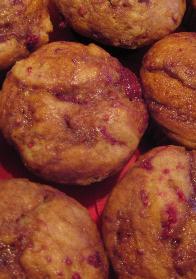 A picture of Raspberry Caramel Muffins.