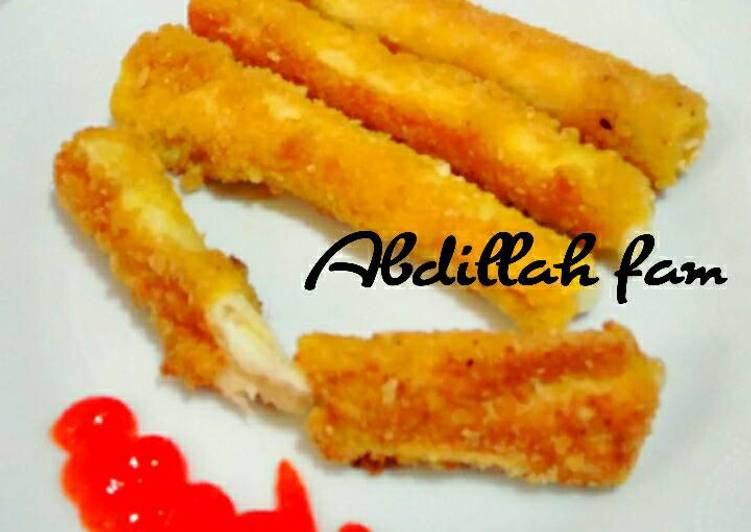 Crispy cheezy fingers dari roti tawar ala Abdillah fam