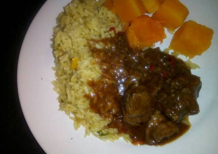 Beef stew with Rice
