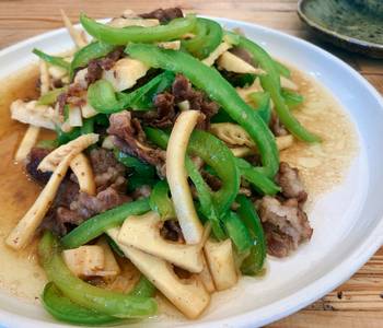 Fast Cooking Methods Green pepper bambooshoot and pork stirfry Home Style