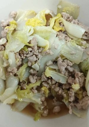 รูปของ ผัดผักกาดขาวใส่หมูสับ
