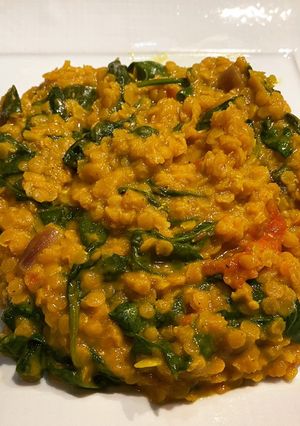 Une photo de Dhal de lentille corail