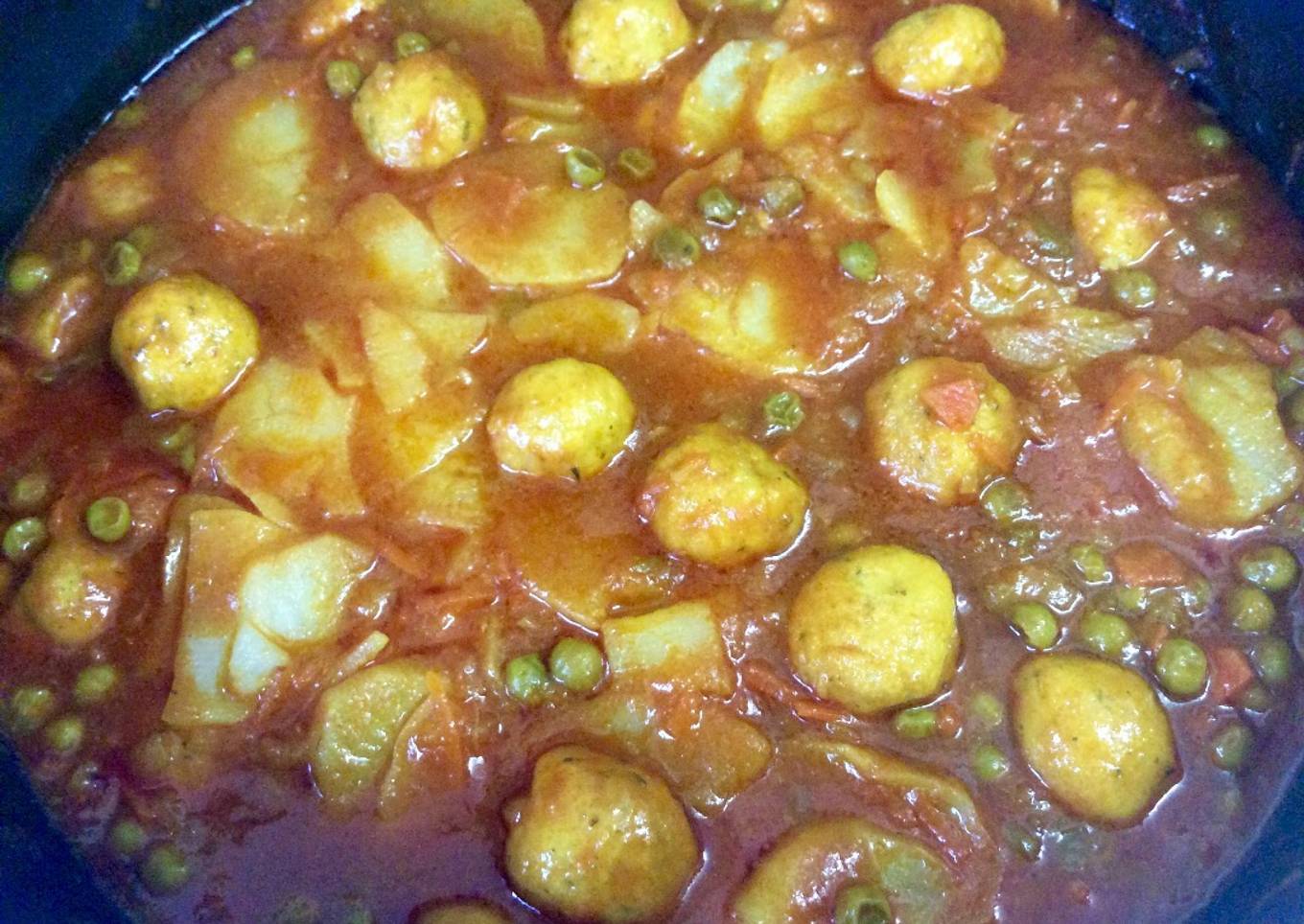 Albóndigas jardinera a la cerveza con papas🍺🍲